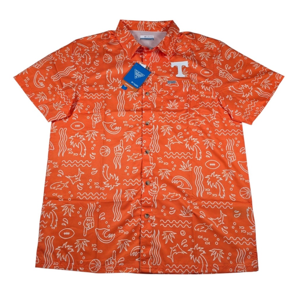 NWT Columbia Tennessee Volunteers NCAA PFG Super Slack Tide Fishing Shirt Size L